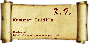 Krauter Iziás névjegykártya